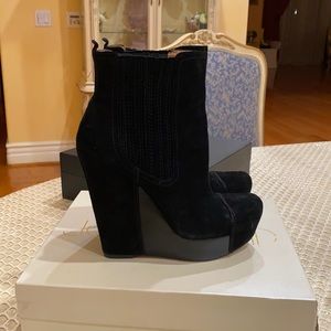 Black suede ankle boots